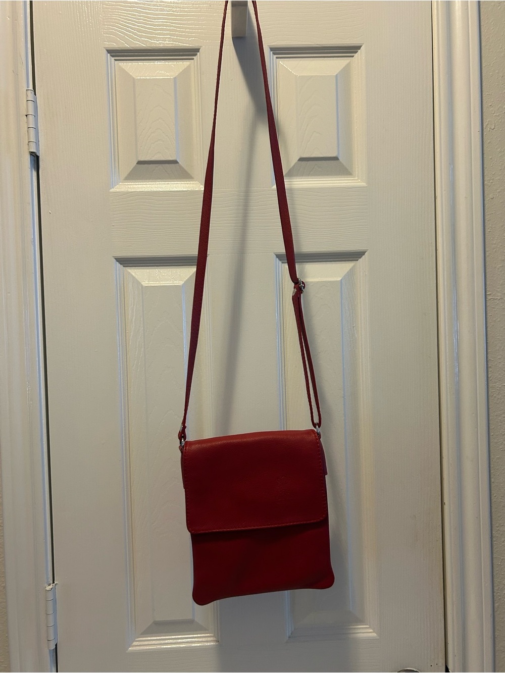 Vera pelle made in Italy red crossbody